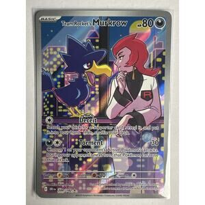 POKEMON DESTINED RIVALS FOIL TEAM ROCKET’S MURKROW 200/182 FULL ART
